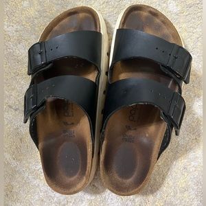 Birkenstock Papillio black Arizona platform sandals